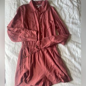 Forever 21 Button Up Cinched Waist Romper